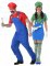 Costume coppia di idraulici verde e rosso per adulto