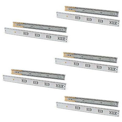 Guide Per Cassetti Con Cuscinetti A Sfera 45mm X 600mm, Set Di 5 Coppie Di Binari Ad Estrazione Totale Con Chiusura Ammortizzata