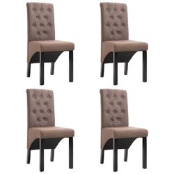 Sedie Da Pranzo 4 Pz Marroni In Tessuto en oferta