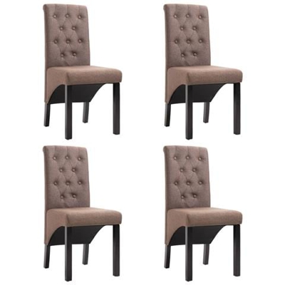 Sedie Da Pranzo 4 Pz Marroni In Tessuto