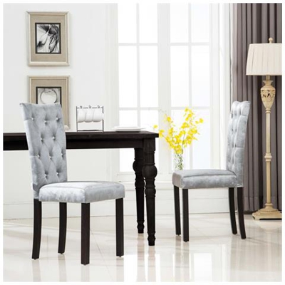 Sedie Per Sala Da Pranzo 2 Pz In Velluto Argento