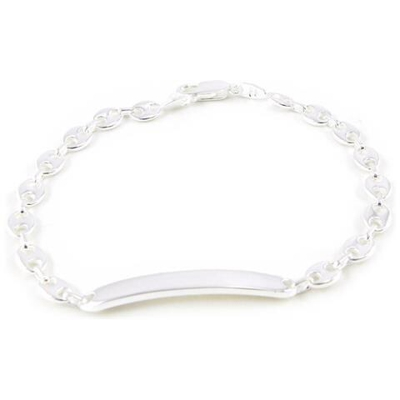 braccialetto con targhetta argento 'grain de café' - [ c9431]