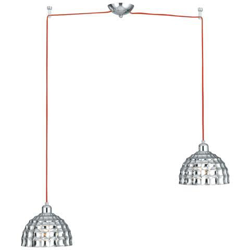 I-CALLAS-S2 - Lampadario cromato a due pendenti circolari 20 watt E27 precio