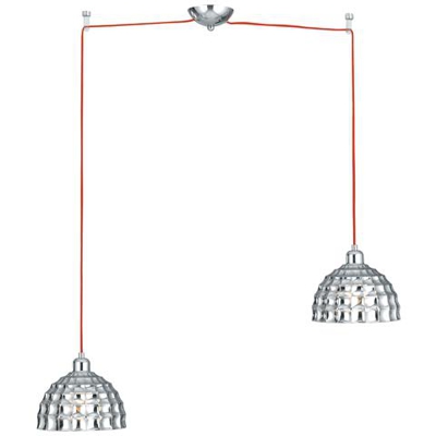 I-CALLAS-S2 - Lampadario cromato a due pendenti circolari 20 watt E27