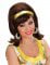 Parrucca castana Anni'60 con nastro giallo per donna en oferta