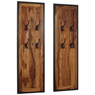 Appendiabiti 2 Pz In Legno Massello Di Sheesham
