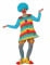 Costume da clown arcobaleno per bambina