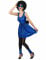 Costume disco anni 80 blu paillettes da donna en oferta