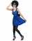 Costume disco anni 80 blu paillettes da donna