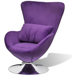 Piccola Sedia Viola Ovale Girevole Con Cuscino en oferta