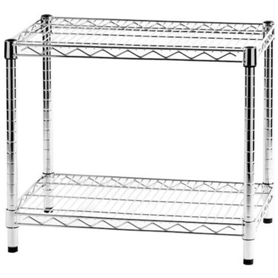 Scaffale In Acciaio Cromato 2 Ripiani Archimede Linea 2x35 - 35x60x50cm /