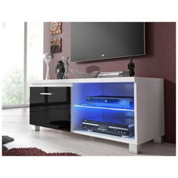 Tv Mobile Led - Porta Tv, Bianco Mate E Nero Laccato, Dimensioni: 100 X 40 X 42 Cm Di Profondità. características