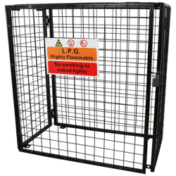 Gabbia Metallica Per 3 Bombole Del Gas Da 19kg In Acciaio Con Serratura 92cm características