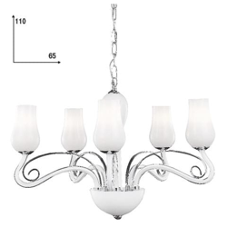 I-ANGEL / 5 - Lampadario a sospensione con paralumi simil fiori bianchi 40 watt E14 características