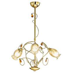 Lampadario oro 3 lumi Cm D 50xH 70 Lampada E14 da 40W en oferta