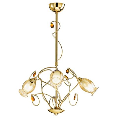 Lampadario oro 3 lumi Cm D 50xH 70 Lampada E14 da 40W