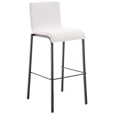 Sgabello da bar AVOLA in metallo e stoffa -piatta- a scelta tra 7 colori - H78 cm, impilabile Bianco