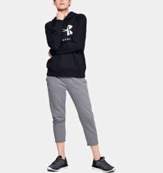 Felpa con cappuccio UA Rival Fleece Sportstyle Graphic da donna en oferta