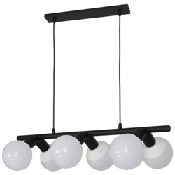 Lampada A Sospensione Lyra, Lampadario, Da Soffitto, Nero In Metallo, 71 X 15 X 74 Cm, 6 X E27, Max 60w en oferta
