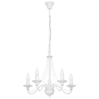 Lampada A Sospensione Lilium, Lampadario, Da Soffitto, Bianco In Metallo, 50 X 50 X 108 Cm, 5 X E14, 40w
