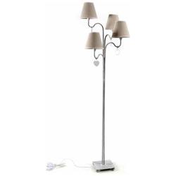 Piantana Shabby Tortora Quattro Luci Paralume Tessuto Cm 45 X 152 H precio