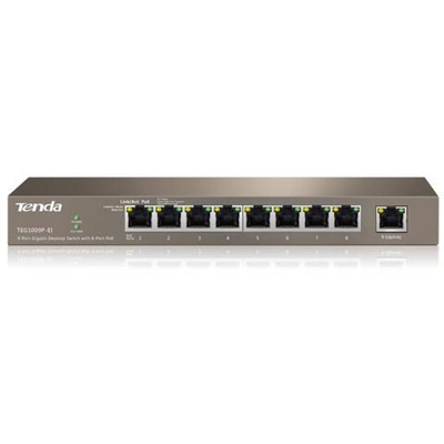 Switch TEG1009P-EI 9 Porte Gigabit Ethernet 10 / 100 / 1000 Mbps RJ-45 con 8 Porte Ethernet PoE Unmanaged