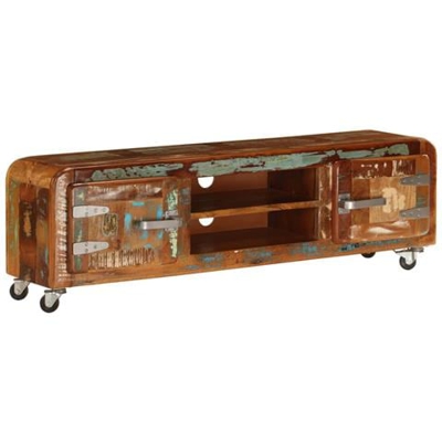 Mobile Porta Tv 120x30x36 Cm In Legno Massello Di Recupero
