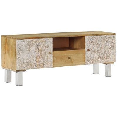 Mobile Porta Tv In Legno Massello Di Mango 118x30x45 Cm
