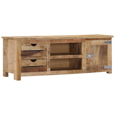 Mobile Porta Tv 120x30x40 Cm In Legno Massello Di Mango