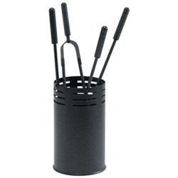 Set 4 Accessori Per Camino Con Porta Attrezzi Modello Linea Nero Altezza Cm 62 precio