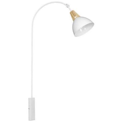 Lampada A Parete Virgo, Applique, Bianco In Metallo, Legno, 65 X 26 X 143 Cm, 1 X E27, 60w