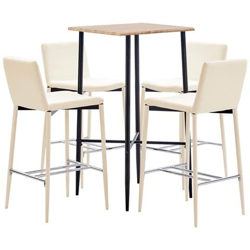 Set Da Bar 5 Pz In Similpelle Crema precio