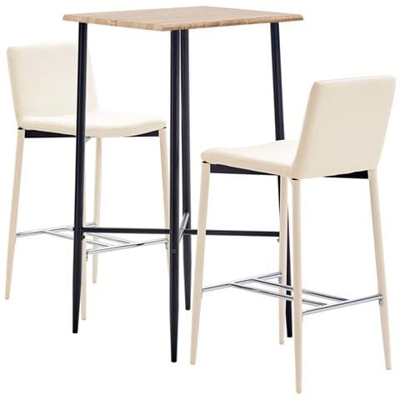 Set Da Bar 3 Pz In Similpelle Crema