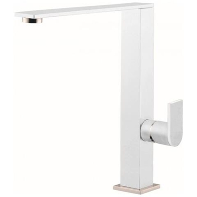 Miscelatore Monocomando con canna girevole Flat 21x25 cm Keratek Plus White Bianco Assoluto 96