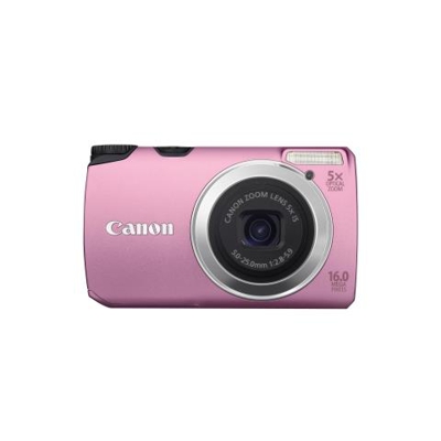 Fotocamera digitale compatta Canon PowerShot A3300 IS - 16 Megapixel - Rosa - 7,6 cm (3'') LCD - 16:9 - 5x Zoom Ottico - 4x - Ottico (IS) - 4608 x 3456 Immagine - 1280 x 720 Video - PictBridge - Modalità HD Movie