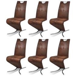 Sedia Marrone Oscillante Pelle Artificilale Appoggi A H Set 6 Pz características