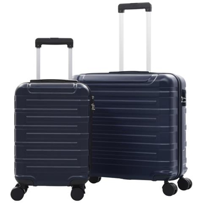 Set Trolley A Custodia Rigida 2 Pz Blu Marino In Abs