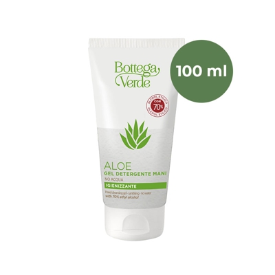 ALOE - Gel detergente mani (100 ml) - igienizzante NO ACQUA - 70% alcool etilico