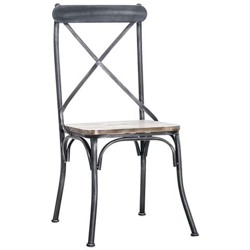 Sedia Bar Bromley Design Industriale I Sedia Cucina in Legno E Metallo I Sedia Gastronomia con Schienale I Sedia Pranzo Design Rustico rétro Argento Antico precio