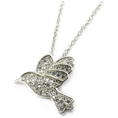 collana in argento 'colibri' bianco - [ l7408]