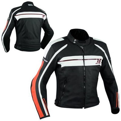 Sport Giacca Giubbino Pelle Moto Naked Custom Protezioni Omologate Arancione M