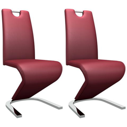 Sedie Da Pranzo Struttura A Zigzag 2 Pz Rosso Vino Similpelle en oferta