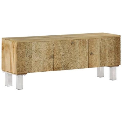 Mobile Porta Tv In Legno Massello Di Mango 118x30x45 Cm
