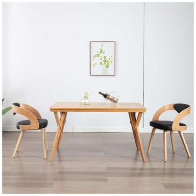 Sedie Da Pranzo 2 Pz Nere In Legno Piegato E Similpelle