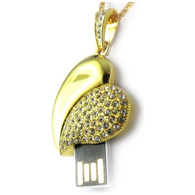 usb collana 'love' dorato (8gb) - [ k8025]
