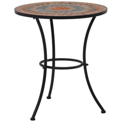 Tavolino Da Bistrot Con Mosaico Arancio / grigio 60cm In Ceramica en oferta