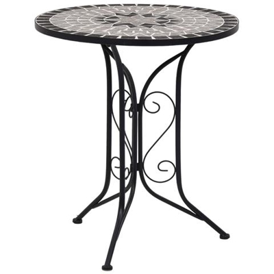 Tavolino Da Bistrot Con Mosaico Grigio 61 Cm In Ceramica
