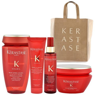 Soleil Kit Bain 250 Ml + Creme Uv Sublime 150 Ml + Maschera Apres Soleil 200 Ml + Huile Sirene 150 Ml +sun Bag Omaggio