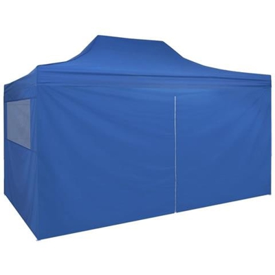 Gazebo Ad Apertura Automatica E 4 Pareti Laterali 3x4,5 M Blu