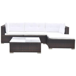 Set 14 Pz Divano Da Giardino In Polirattan Marrone precio